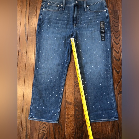 J. Crew Women’s 34P Petite Rhinestone Essential Straight Signature Stretch Jeans - Picture 10 of 15